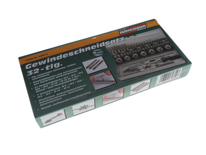 Gewindebohrer und Schneideisensatz 32-teilig Mannesmann A-Qualität product