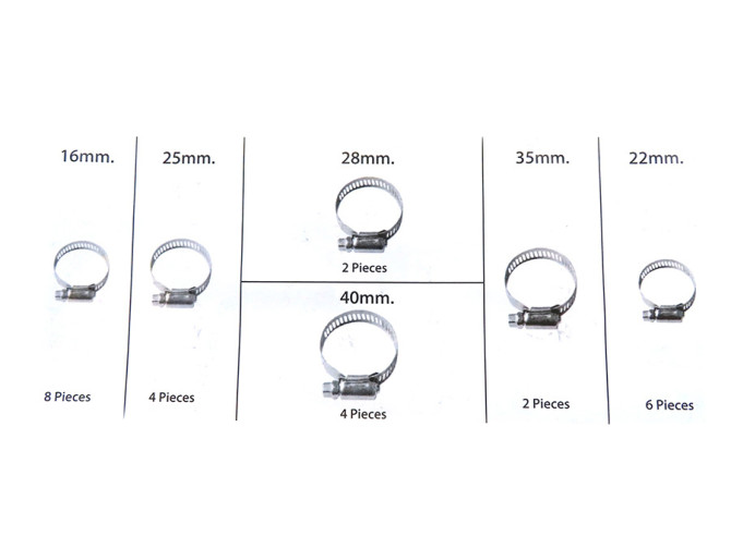 Hose clamps assortment 26-pieces product