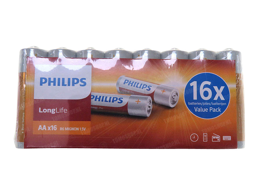 Batterij Philips AA per 16 stuks | Tomoshop.nl