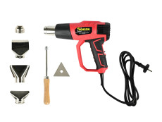 Heteluchtpistool 1000 watt / 2000 watt met opzet stukken in koffer
