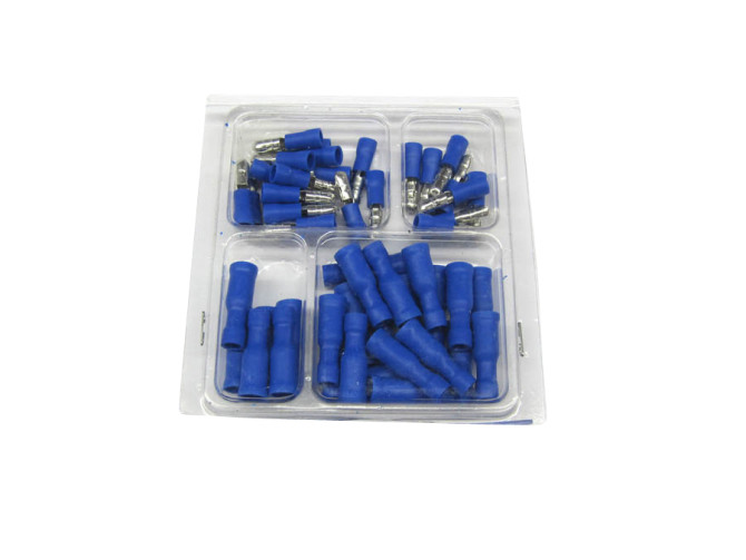 Elektro kabelschoen assortiment 50-delig rond blauw  product