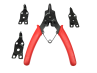 Circlip / ring pliers set 4-pieces with 4 interchangeable heads thumb extra