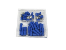 Elektro kabelschoen assortiment 50-delig rond blauw 