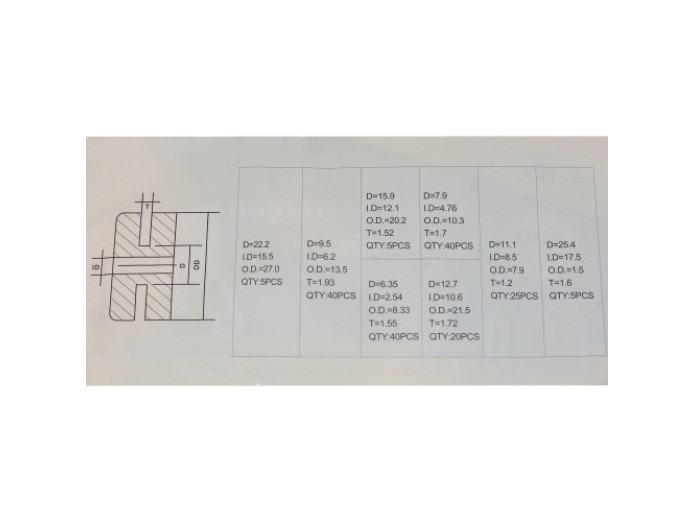 Cable grommet assortment set 180-pieces