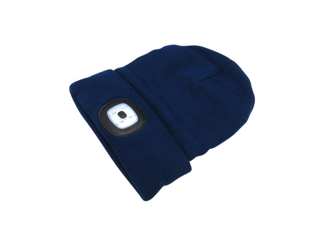 Beanie Muts met LED lamp blauw product