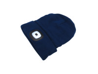 Beanie Mütze mit LED-Lampe Blau