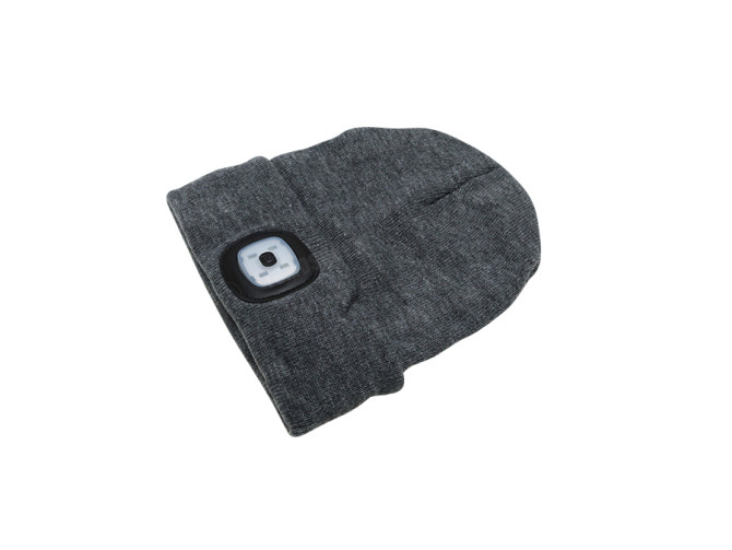 Beanie Muts met LED lamp grijs main