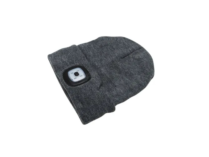Beanie Hat with LED lamp grey main