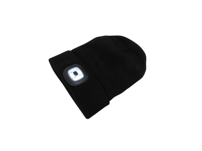 Beanie Mütze mit LED-Lampe Schwarz product