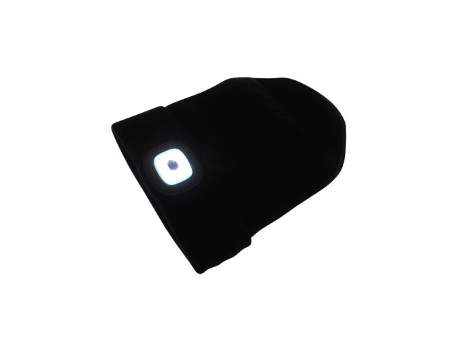 Beanie Mütze mit LED-Lampe Schwarz product