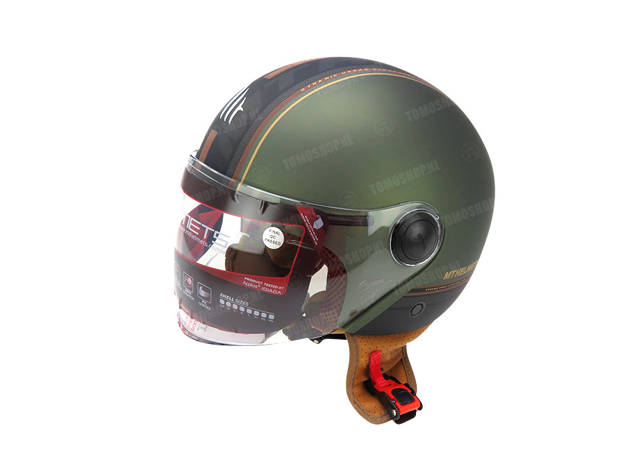 Kustlijn binnen oneerlijk Helmen : Helm MT Street Entire mat groen / bruin
