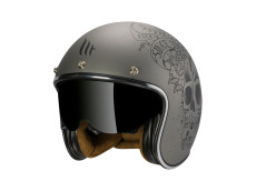 Helm Le Mans II SV Skull & Roses matt grey