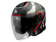 Helmet MT Jet Thunder III Bow black-red 