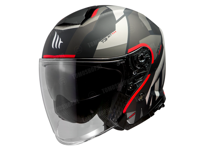 Helmet MT Jet Thunder III SV Bow black / red  main