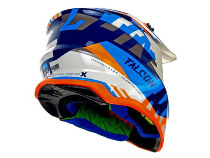 Helm MT Falcon Arya Cross Glanz Blau / Orange / Grau product
