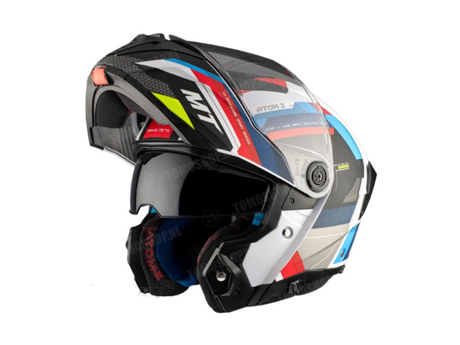 Helmet MT Atom 2 SV system bast matt blue / red main