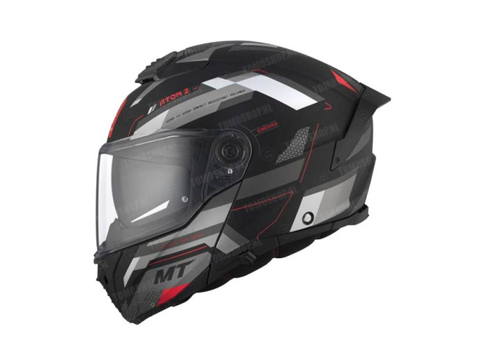 Helmet MT Atom 2 SV system bast matt black / red (S - XXL)