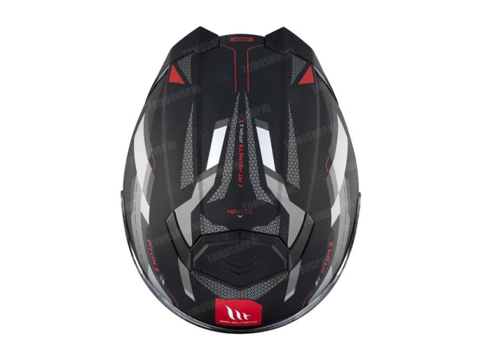 Helmet MT Atom 2 SV system bast matt black / red (S - XXL)