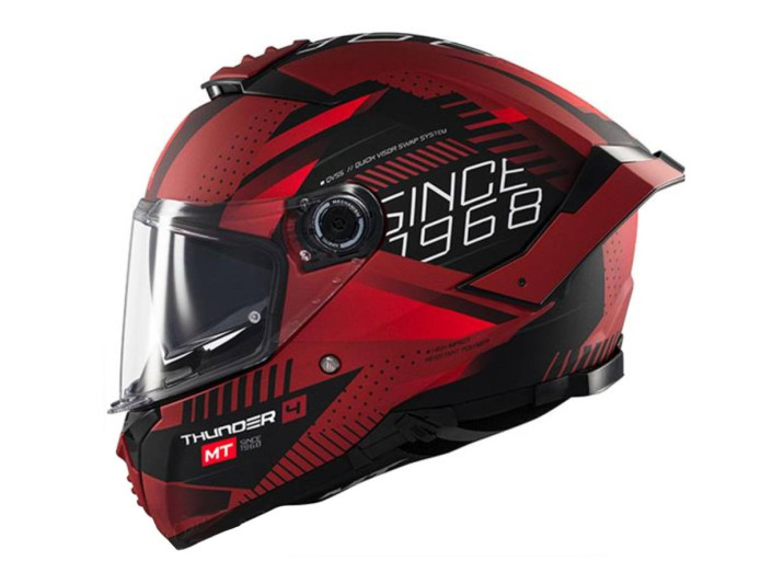 Helm MT Thunder 4 SV Lumience mat rood (S - XXL)
