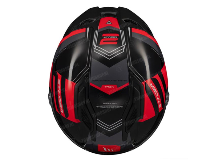Helm MT Helm Stinger 2 Tron zwart / rood (S - XL)