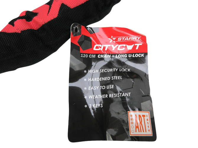 Chain lock Starry Citycat 120cm ART *** red / black product