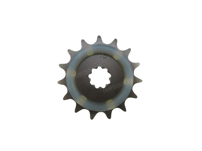 Front sprocket Tomos 2L / 3L 15 teeth Esjot A-quality rubber main