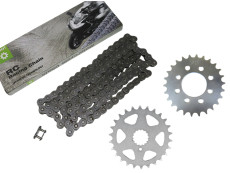 Sprocket (26/26) with Esjot chain (A-quality) set Tomos A3 / A35 Sprocket (26/26) with Esjot chain (A-quality) set Tomos A3 / A35