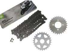 Sprocket (26/28) with Esjot chain (A-quality) set Tomos A3 / A35 Sprocket (26/28) with Esjot chain (A-quality) set Tomos A3 / A35