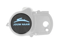 Vliegwieldeksel Tomos A35 / A52 / A55 kickstart deksel afdekplaat custom (tekst en kleur naar keuze)