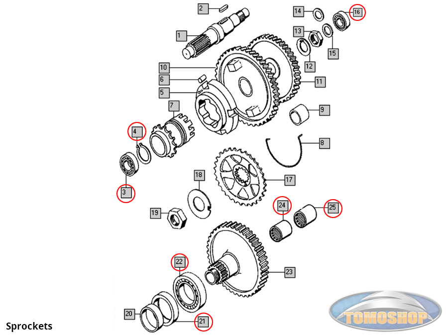 Tomos A35 A55 revisie uitvoeren? Lager keerring set