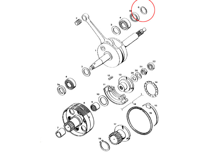 Clutch Tomos A35 / A52 / A55 shim washer 2.0mm (behind clutch bell) product