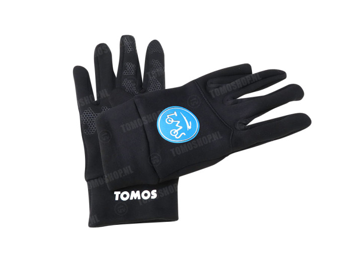 Gloves softshell black with Tomos logo main