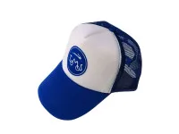 Pet truckers Cap / Pet blauw / wit met Tomos logo