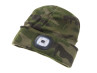 Beanie hat with LED lamp green camouflage thumb extra