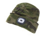 Beanie muts met LED lamp groen camouflage thumb extra