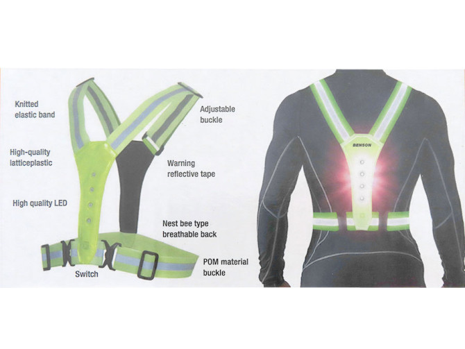 Safety vest with LED front and rear product