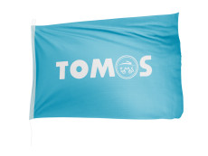 Vlag met Tomos logo 150x200cm