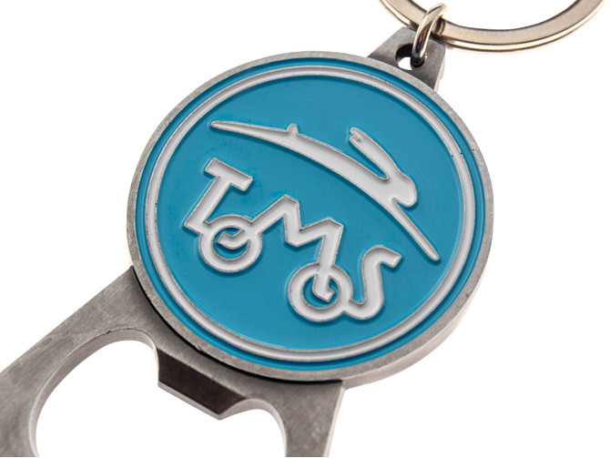 Schlüsselanhänger mit Flaschenöffner Metall Tomos Logo RealMetal® product