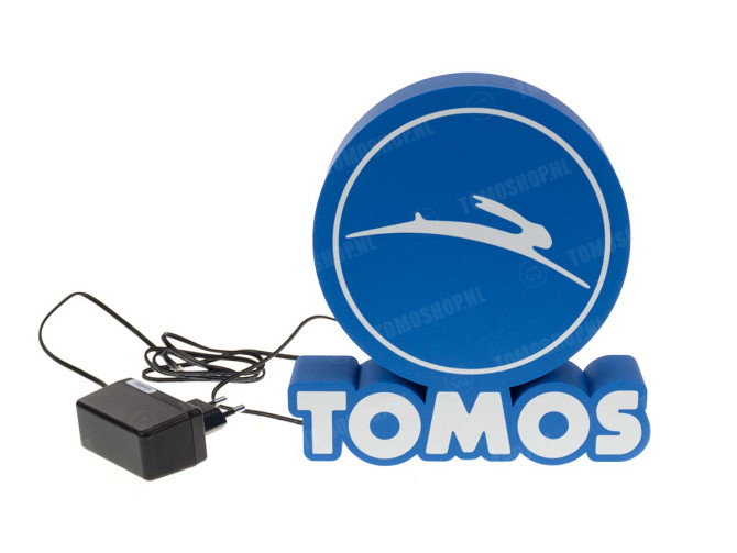 LED logo sign / lamp Tomos 3D 20x21cm main