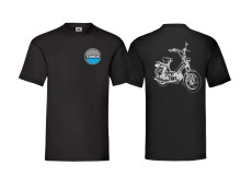 T-shirt Tomos A35 "Retro Line art" zwart (S-XXL)