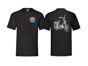 T-shirt Tomos A35 "Retro Line art" zwart (S-XXL)