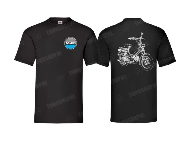 T-shirt Tomos A35 "Retro Line art" zwart  main
