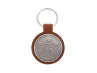 Keychain Tomos logo cognac imitation leather metal RealMetal thumb extra