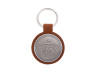 Keychain Tomos logo cognac imitation leather metal RealMetal Keychain Tomos logo cognac imitation leather metal RealMetal