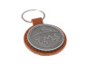 Keychain Tomos logo cognac imitation leather metal RealMetal thumb extra