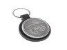 Keychain Tomos logo black imitation leather metal RealMetal® thumb extra