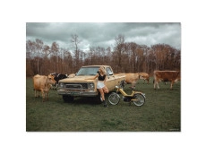 Poster "Custom Tomos Classic met Chevrolet C20" A1 (59,4x84cm)