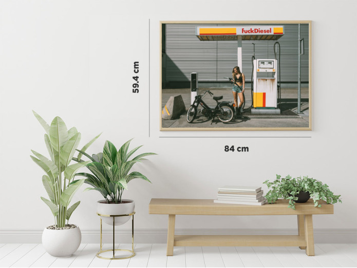 "F*ck Diesel" poster met Tomos  A1 (59,4x84cm)