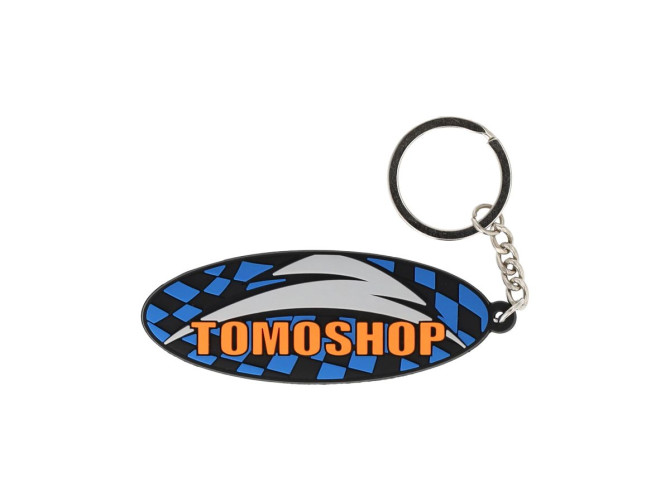 Sleutelhanger Tomoshop.nl logo rubber product