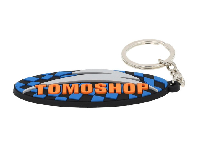 Sleutelhanger Tomoshop.nl logo rubber product